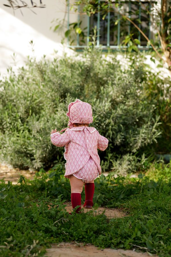 VESTIDO CON BRAGUITA Y CAPOTA ROSA JOSÉ VARÓN - Imagen 2