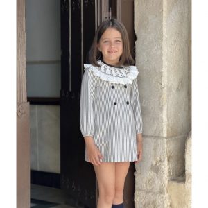 VESTIDO COLECCION RAYAS CUELLO PUNTO SMOCK