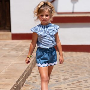 Conjunto niña camisa y short denim José Varón