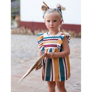 Vestido rayas tricolor José Varón