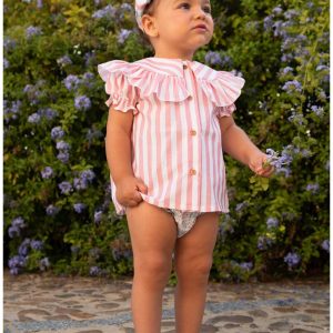 Conjunto Niña Blusa Rayas y Braga Liberty