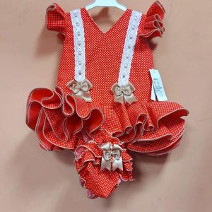 Traje Flamenca Corto Rojo Modelo Lucia