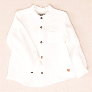 Camisa Niño Blanca Gasa Lisa