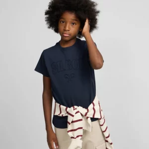 Camiseta niño Silbon logo tono azul marino