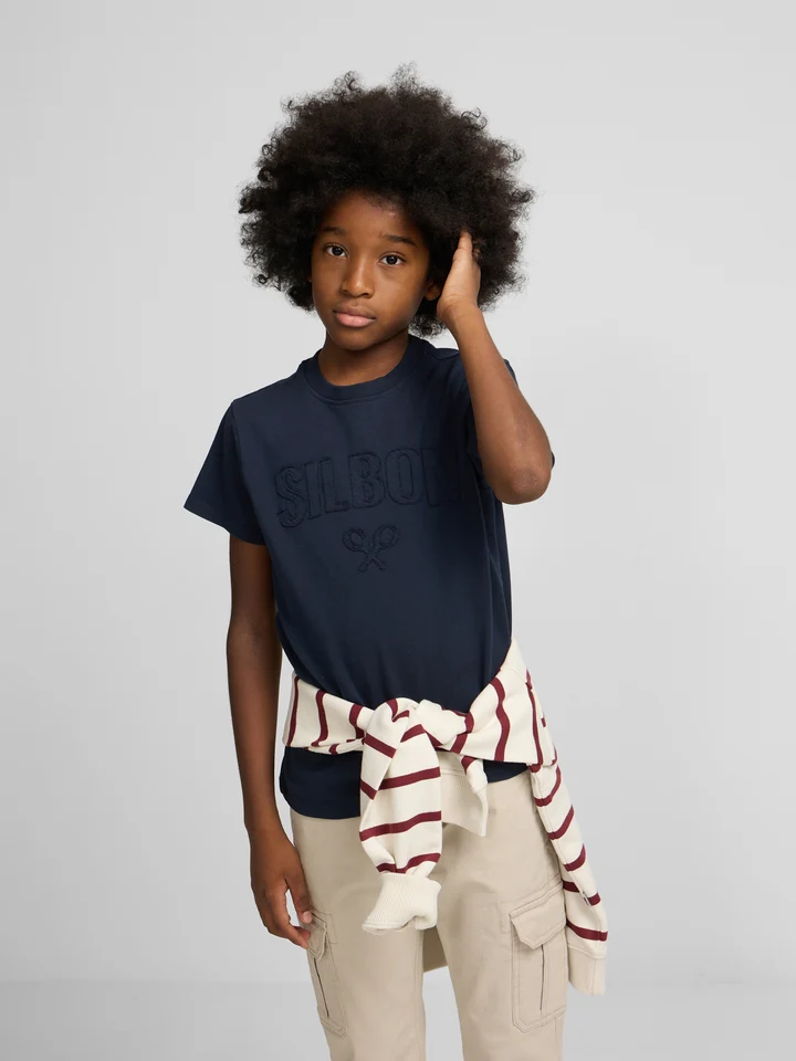 Camiseta niño Silbon logo tono azul marino