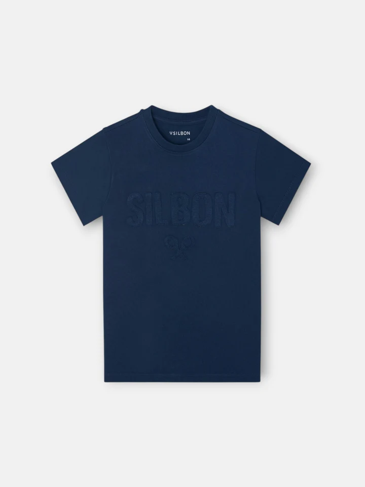 Camiseta niño Silbon logo tono azul marino - Imagen 3