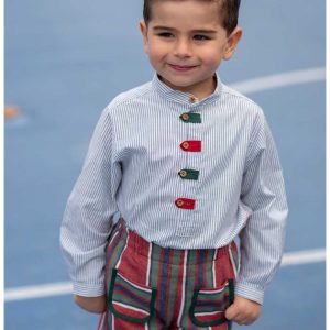 Pantalón Corto Niño Rayas Rojo Verde y Azul José Varón