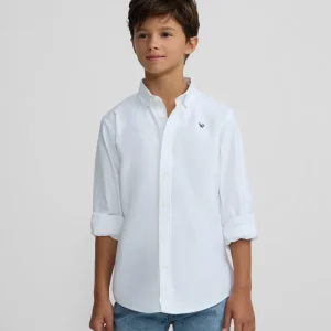 Camisa Sport Kids Clásica Oxford Blanca Silbon