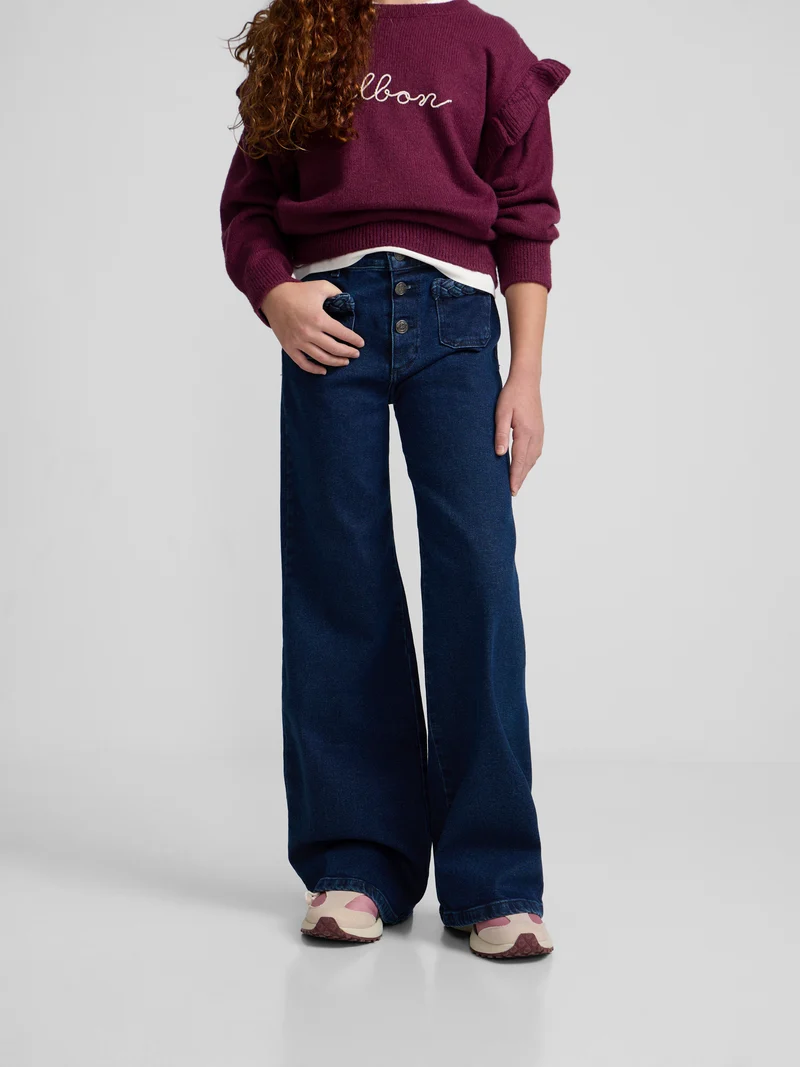 Pantalón Niña Bolsillo Trenza Denim Oscuro Silbon - Imagen 4